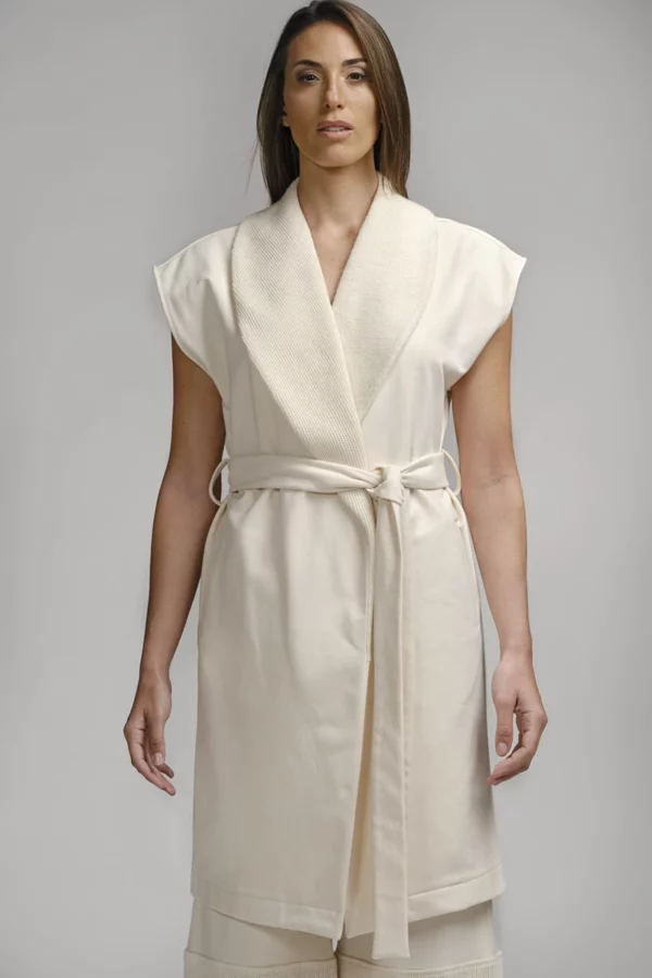 Trame di Stile - Gilet felpa in cotone biologico con inserti in ortica e tencell